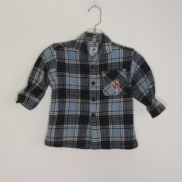 Blue Flannel Checkered Button Down Shirt - Picture 1 of 7